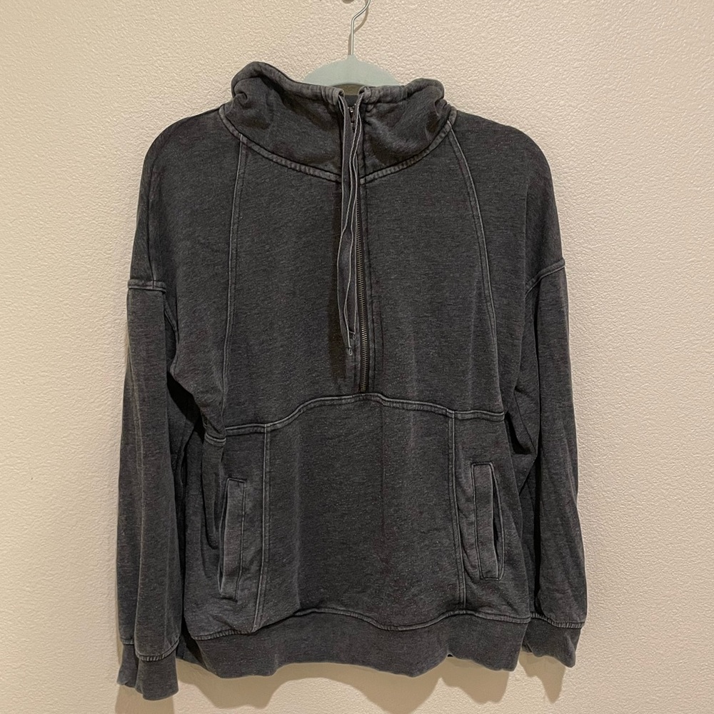 Tangerine Mock Neck Pullover Half Zip